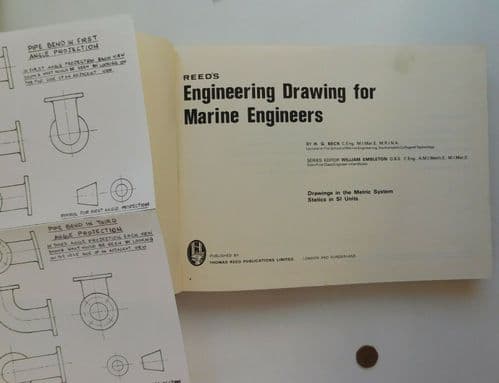 Reed's Engineering Drawing for Marine Engineers vintage 1970s maths text book